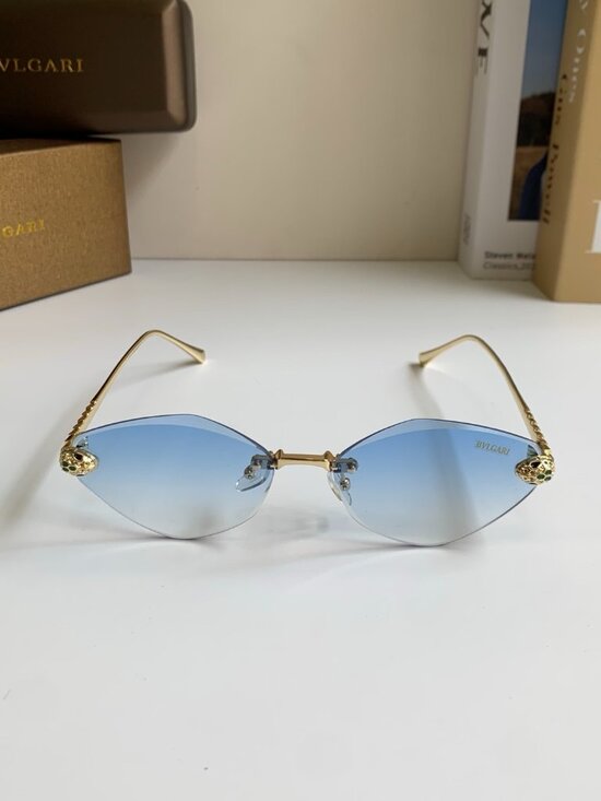 Bvlgari Serpenti Rimless Cat Eye Gradient Blue Sunglasses main image 8